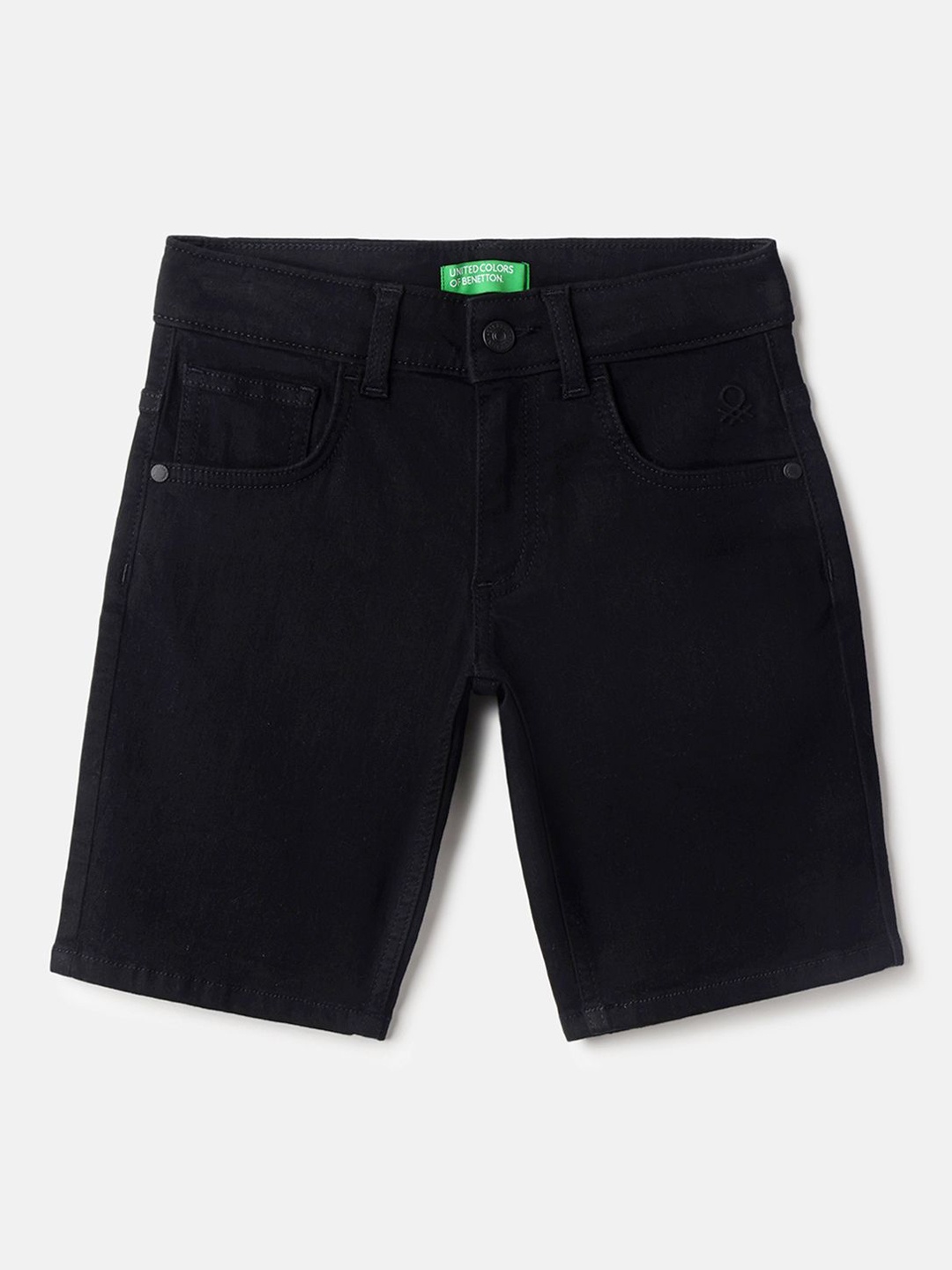 

United Colors of Benetton Boys Regular Fit Mid-Rise Shorts, Black