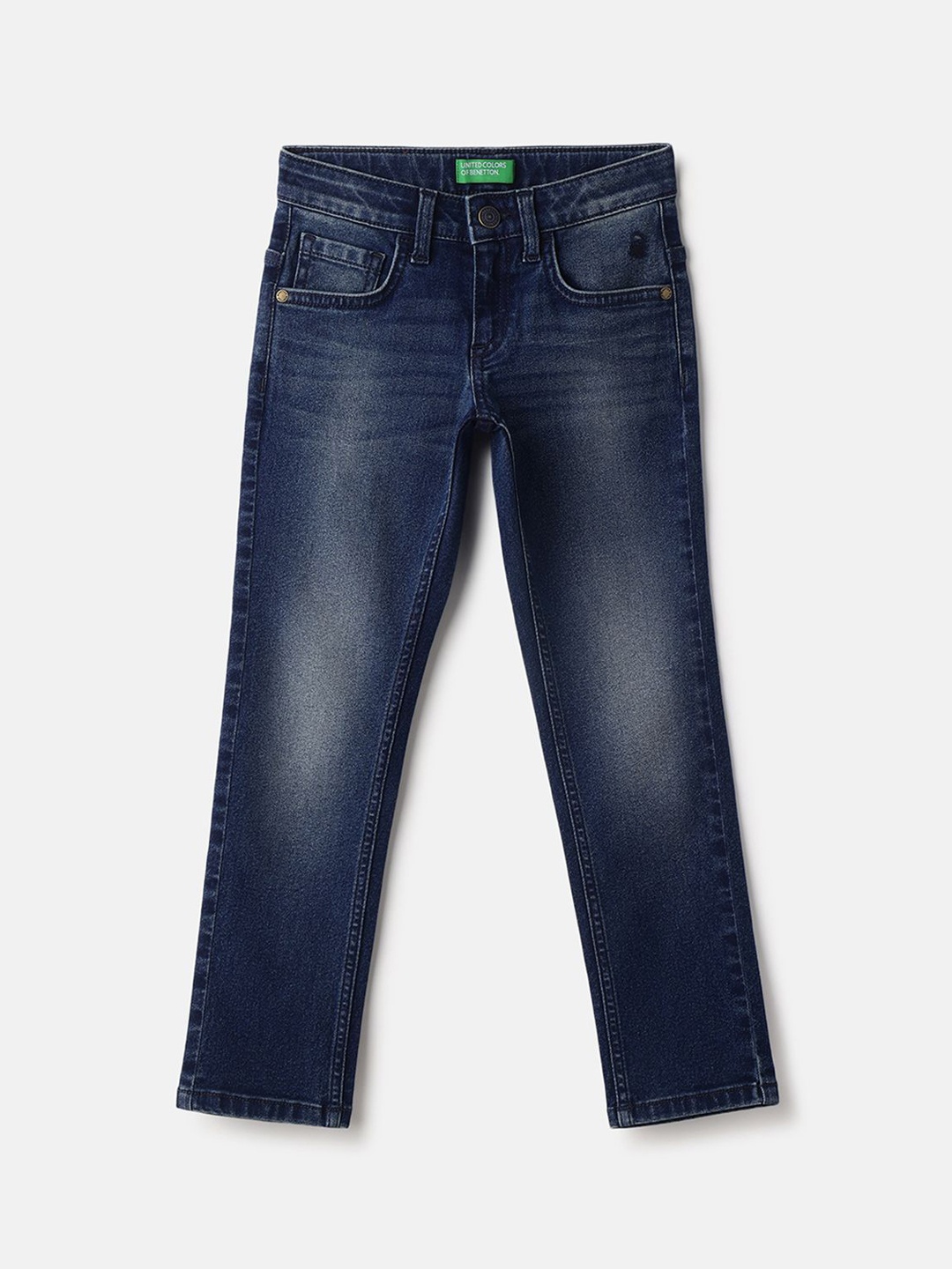

United Colors of Benetton Boys Cotton Slim Fit Heavy Fade Jeans, Blue