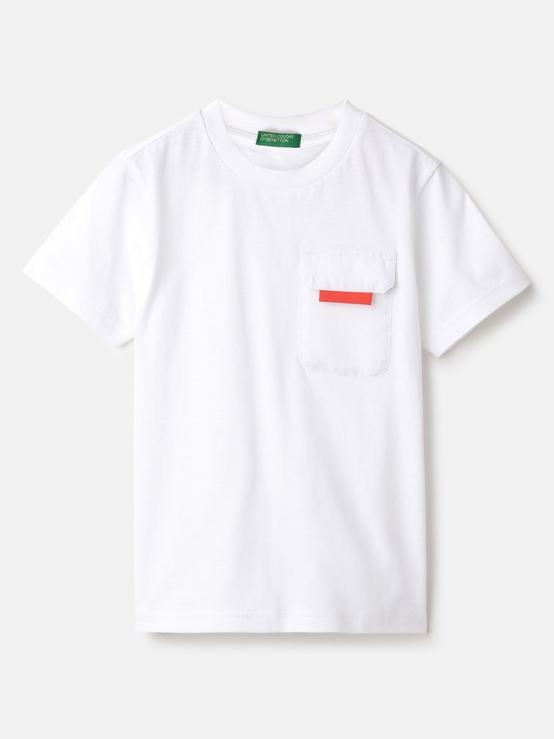 

United Colors of Benetton Boys Solid Round Neck Pure Cotton T-shirt, White