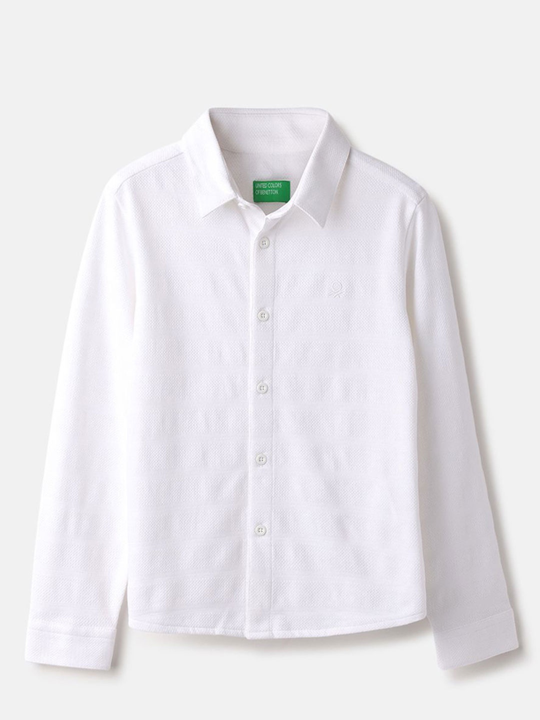 

United Colors of Benetton Boys Spread Collar Solid Casual Shirt, White