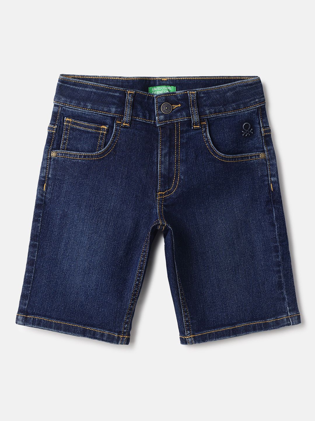 

United Colors of Benetton Boys Cotton Regular Fit Washed Technology Shorts, Blue