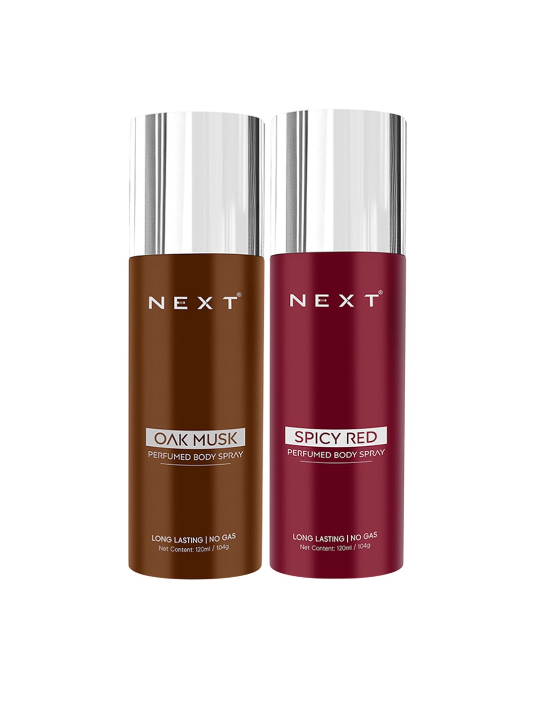 

NEXT CARE Set Of 2 Oak Musk & Spicy Red Perfumed Body Spray - 120 ml Each, Blue
