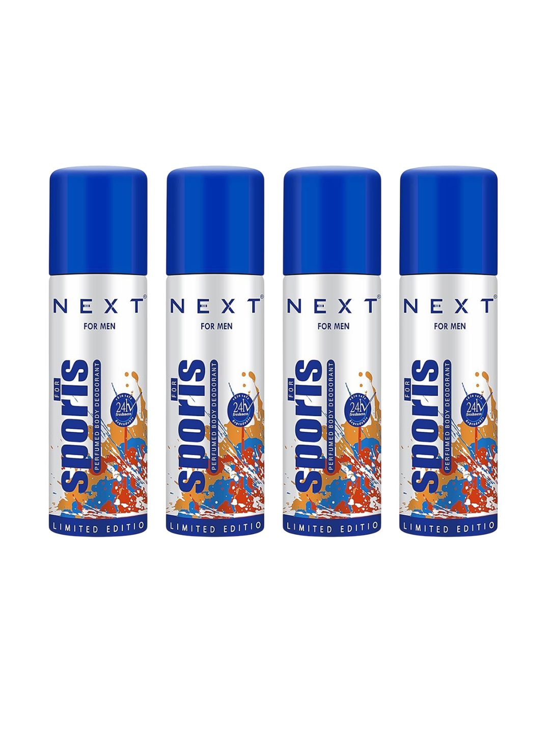 

NEXT CARE Sports Set Of 4 Odour Control Perfume Body Deodorant- 50 ml Each, White