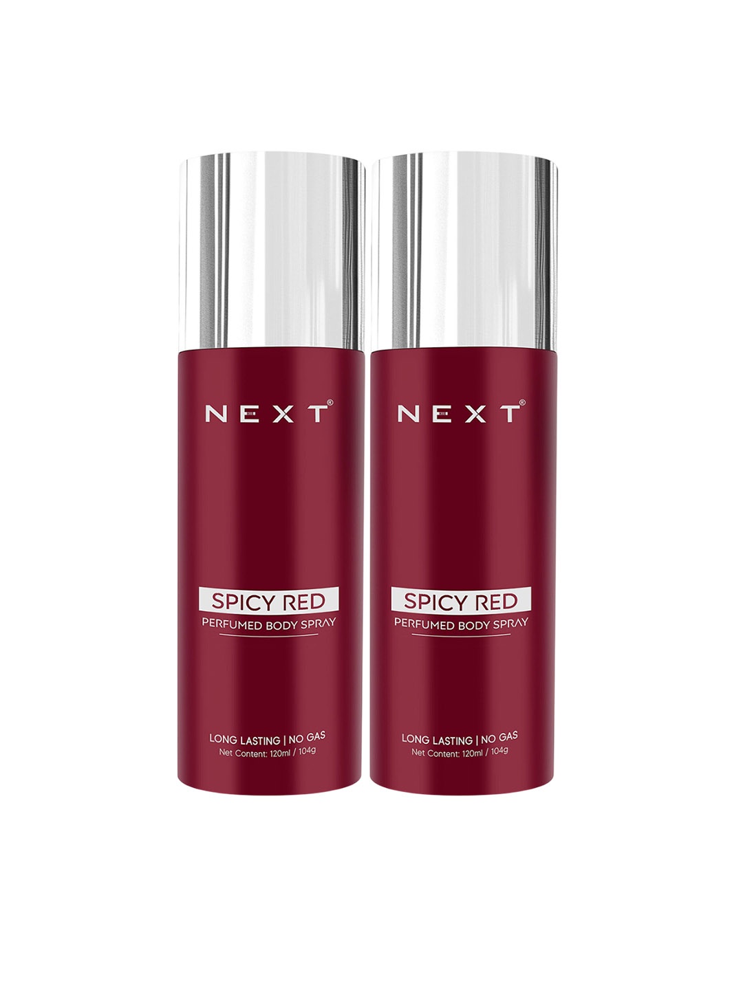 

NEXT CARE Set Of 2 Spicy Red Long Lasting Perfume Body Spray- 120 ml Each, Black