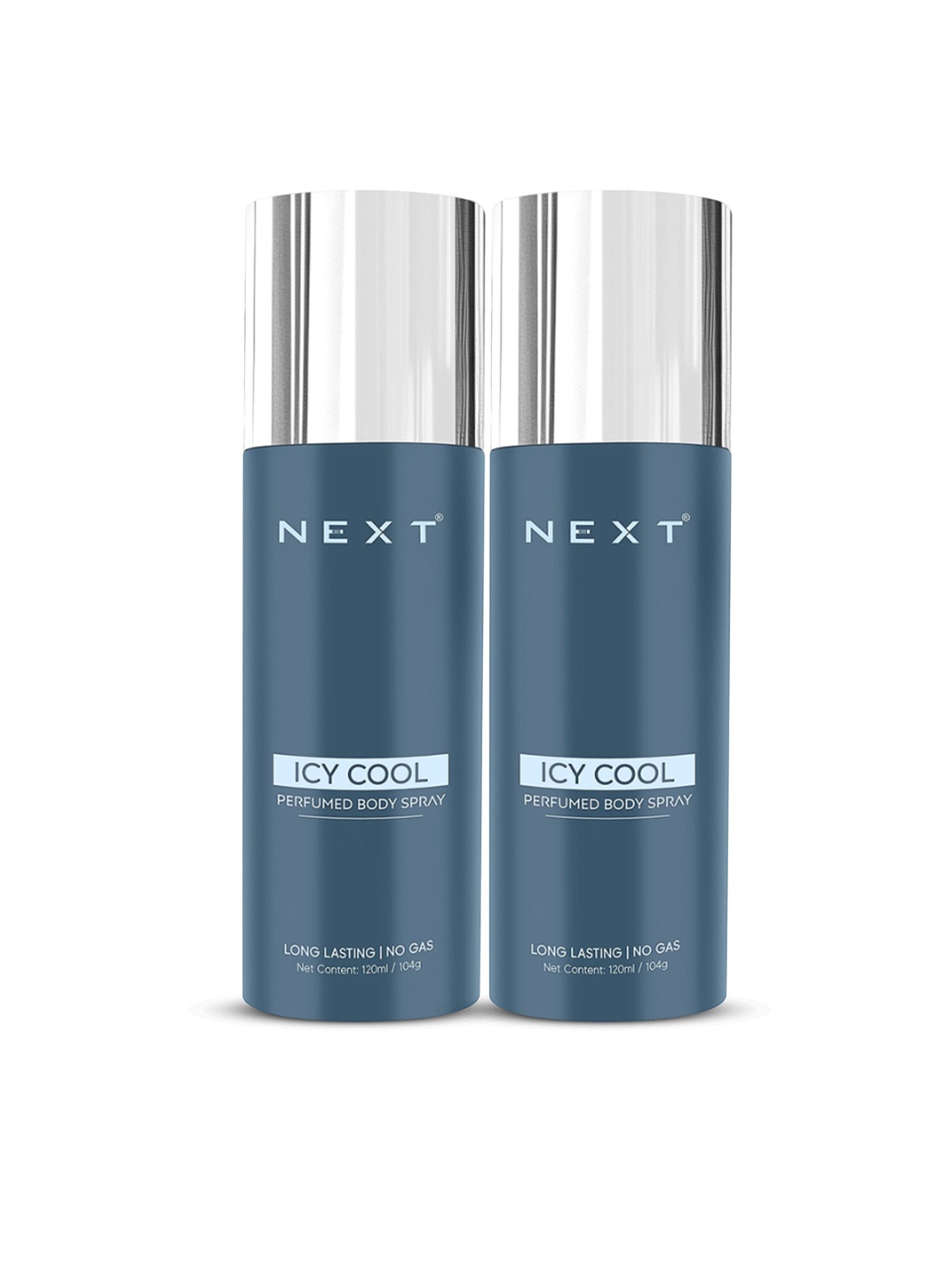 

NEXT CARE Set Of 2 Icy Cool Long Lasting Body Spray - 120 ml Each, Blue