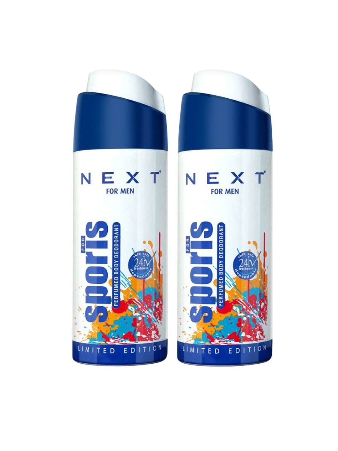

NEXT CARE Sports Set Of 2 Long Lasting Odour Control Perfume Body Deodorant- 150 ml Each, White