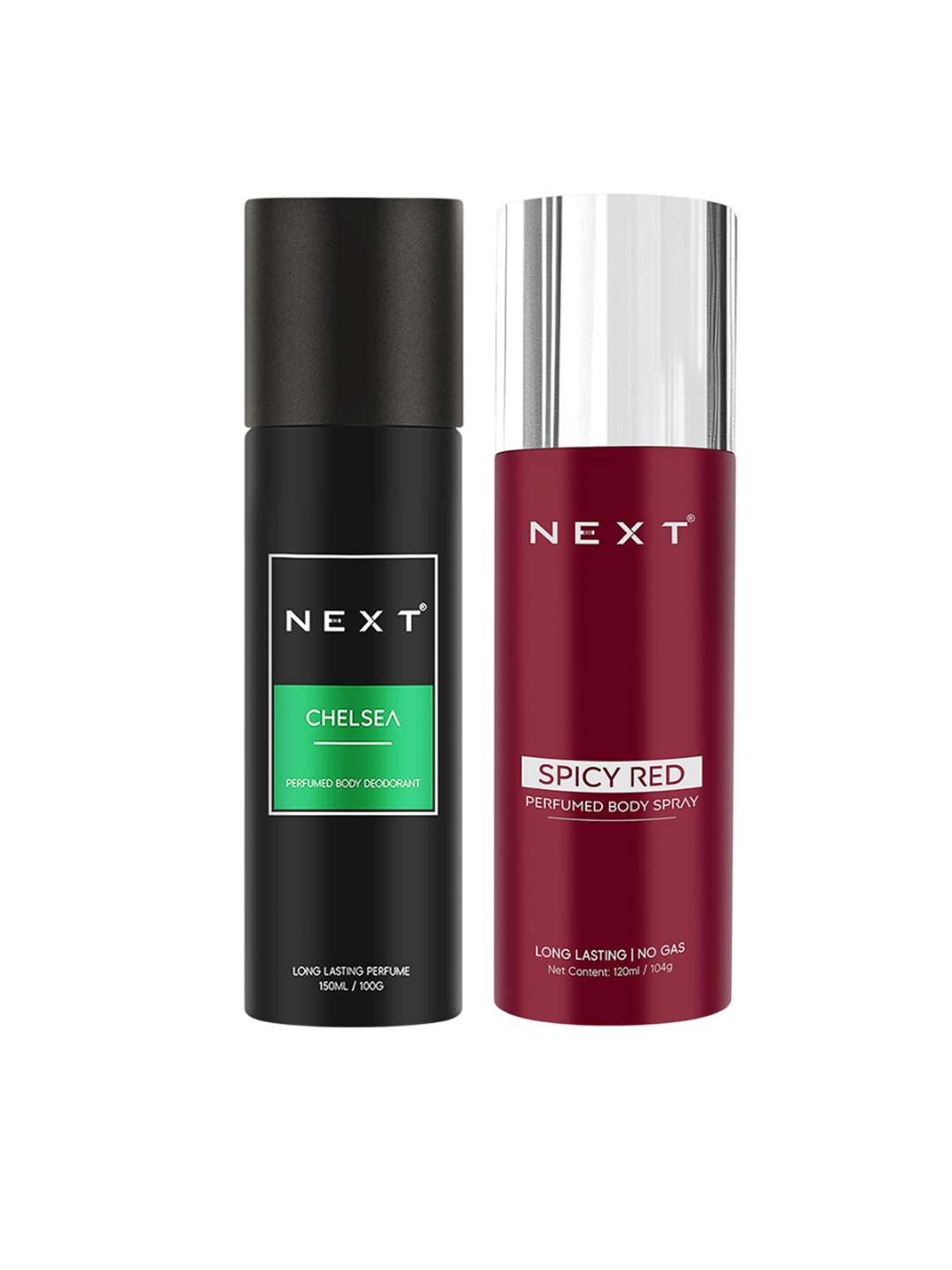 

NEXT CARE Set Of 2 Chelsea Deodorant- 150 ml & Spicy Red Perfume Body Spray - 120 ml, Black