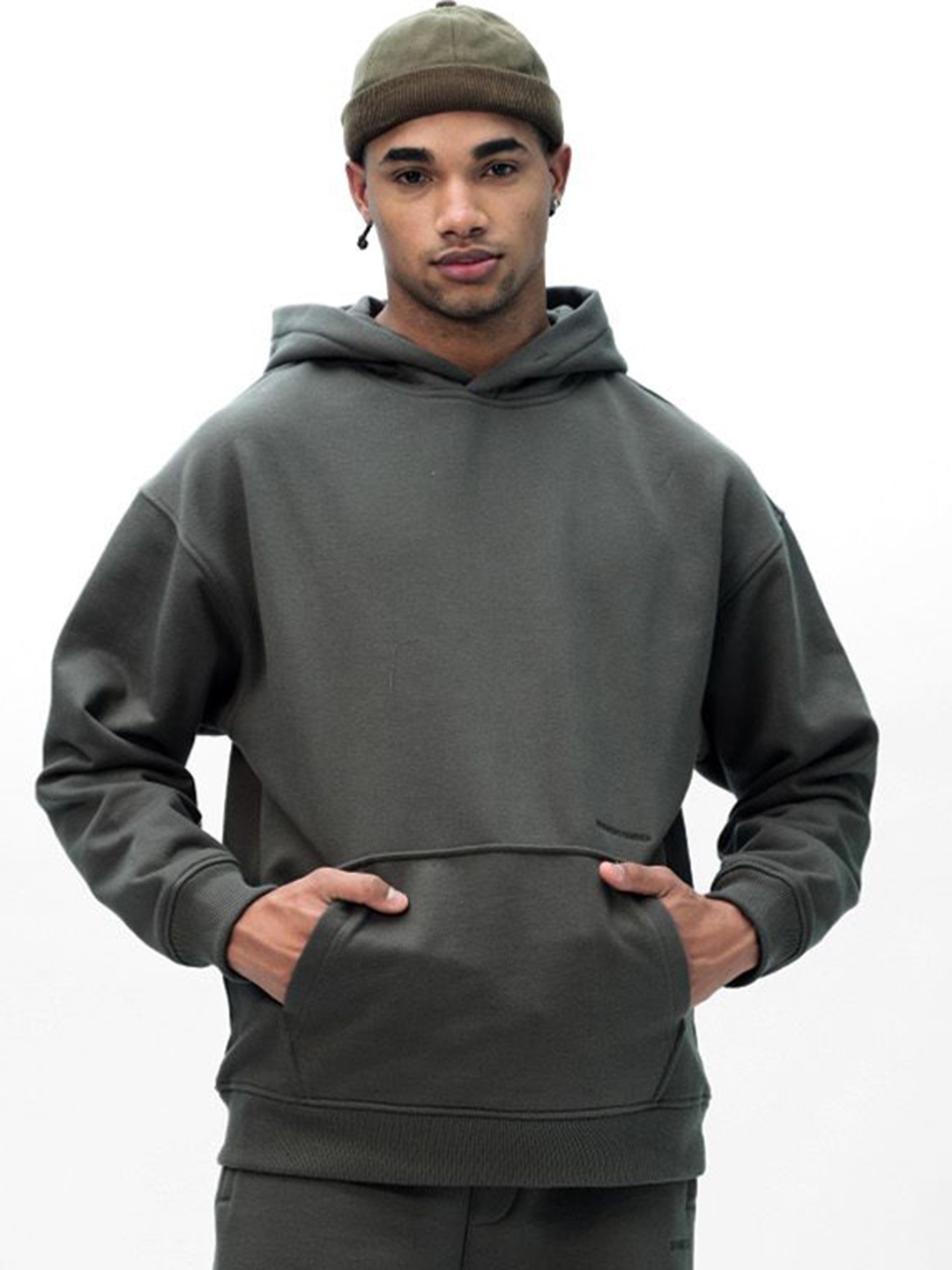 Bonkers Corner Men Taupe Wear A Hug Oversized Hoodie