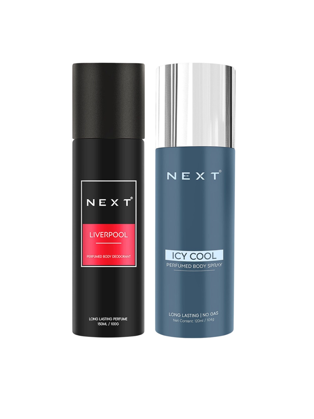 

NEXT CARE Set Of 2 Liverpool Body Deodorant - 150 ml & Icy Cool Body Spray - 120 ml, Black