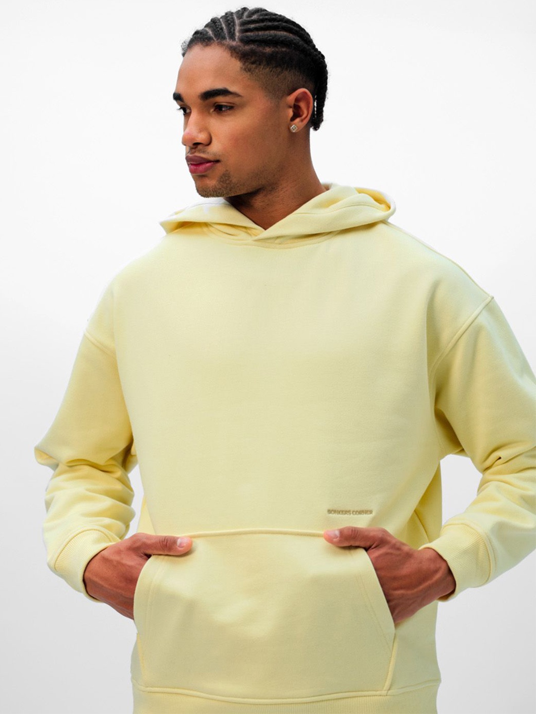 

Bonkers Corner Men Pale Bloom Wear A Hug Oversized Hoodie, Yellow