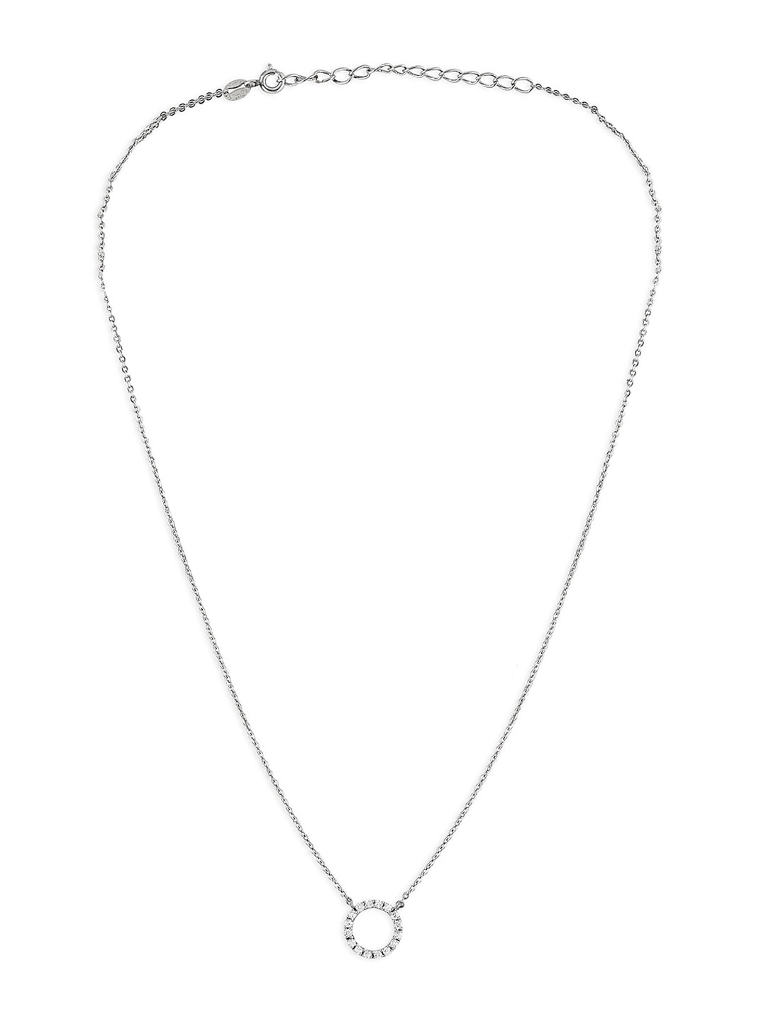 

FIAN 925 Sterling Silver Rhodium-Plated Cubic Zirconia-Studded Chain
