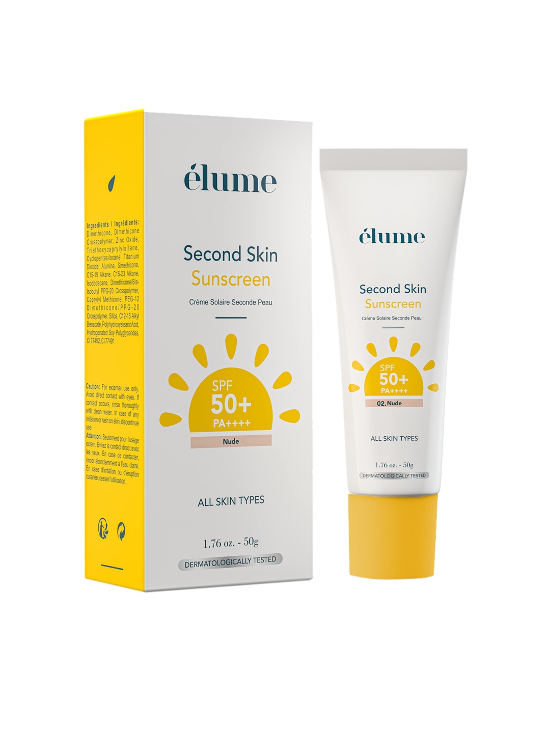 

elume SPF + Pa+++ Second Skin Sunscreen- 50 g, Beige
