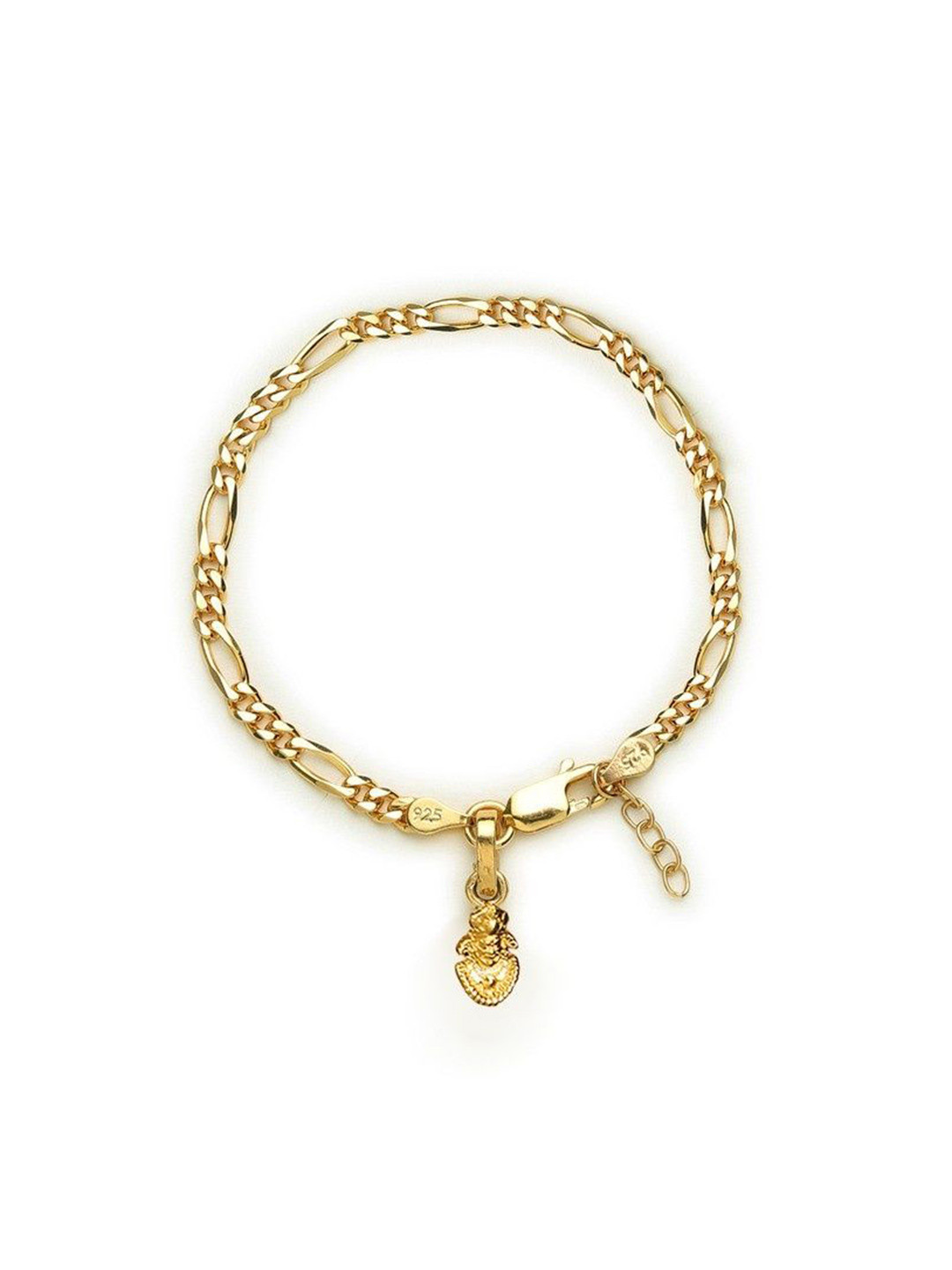 

AKSHAT SAPPHIRE 925 Sterling Silver Gold-Plated God Khatu Shyam Pendant Link Bracelet