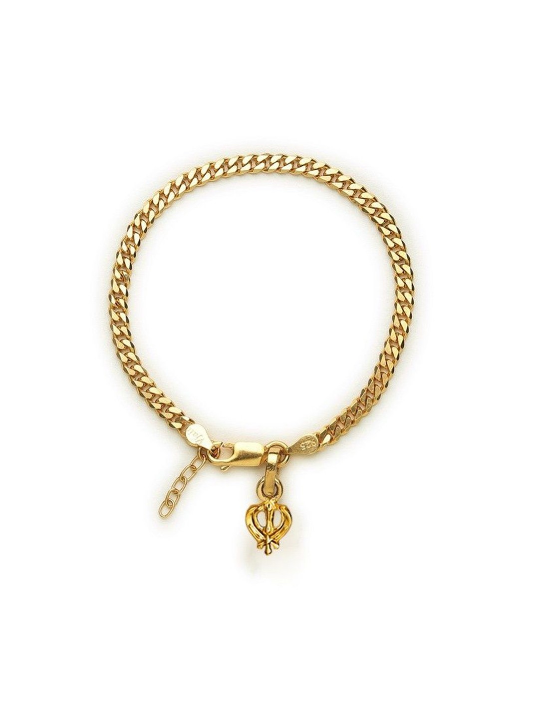 

AKSHAT SAPPHIRE Stainless Steel Gold-Plated Link Bracelet & Sardar Symbol Pendant