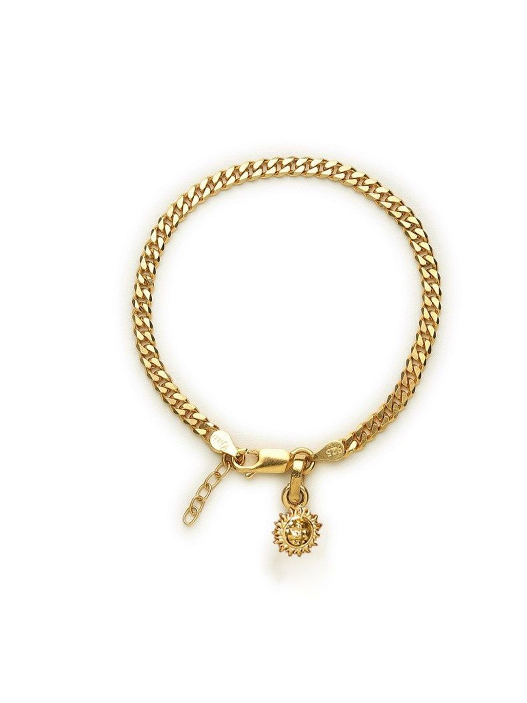 

AKSHAT SAPPHIRE Stainless Steel Gold-Plated Link Bracelet With Surya Symbol Pendant