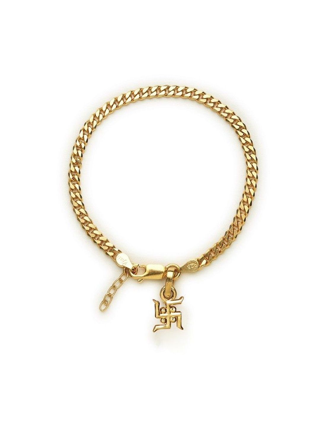 

AKSHAT SAPPHIRE Stainless Steel Curb Design Gold-Plated Wraparound Bracelet