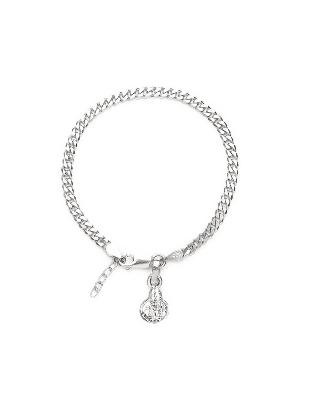 

AKSHAT SAPPHIRE 925 Sterling Silver Figaro Link Bracelet With Sai Baba Pendant