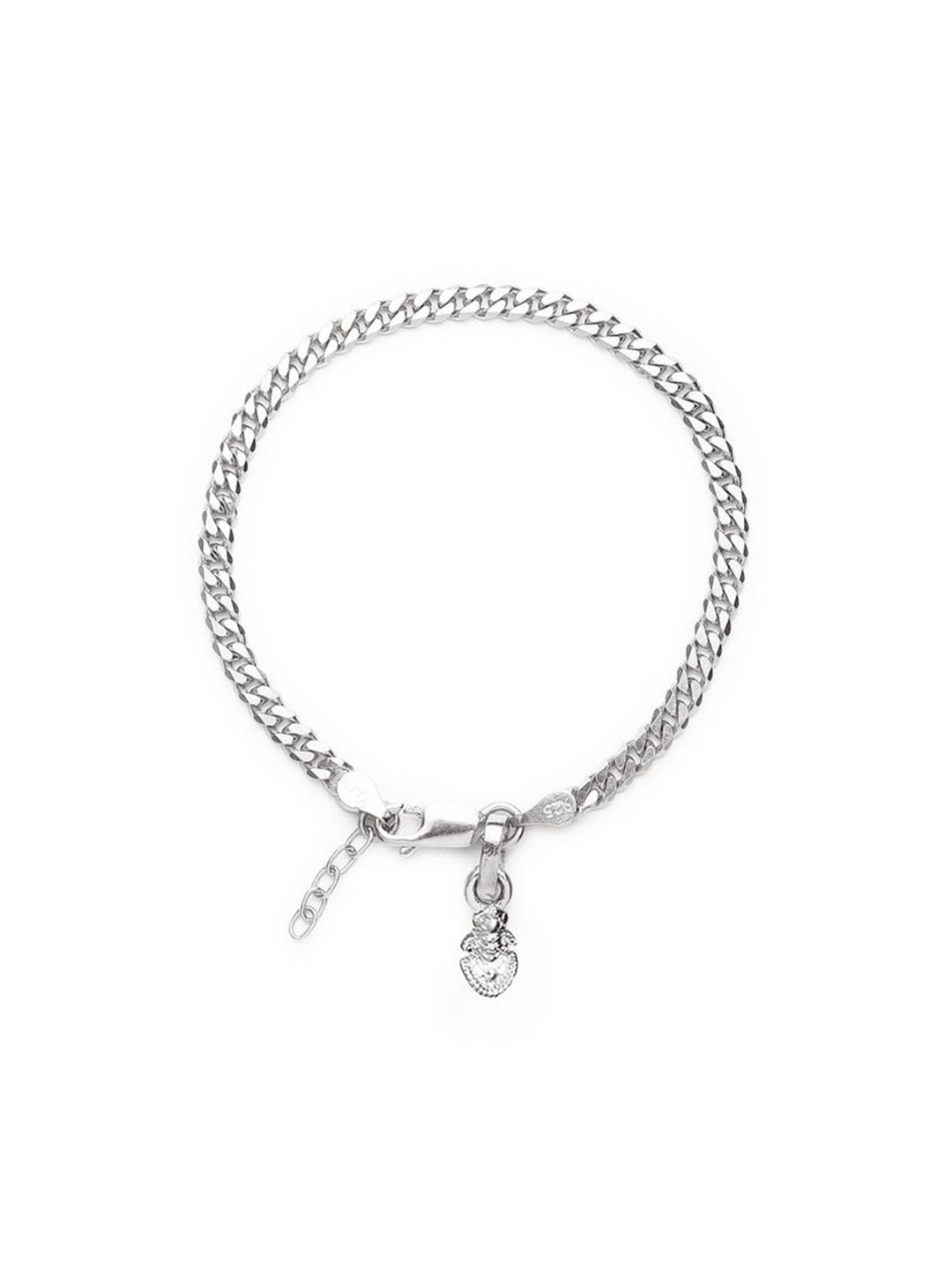 

AKSHAT SAPPHIRE 925 Sterling Silver Figaro Link Bracelet With Khatu Shyam Pendant