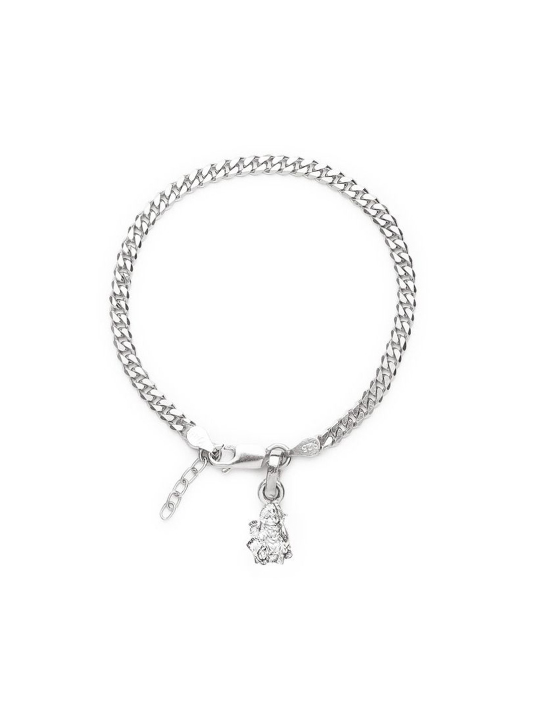 

AKSHAT SAPPHIRE 925 Sterling Silver Curb Designer God Ram Pendant Link Bracelet