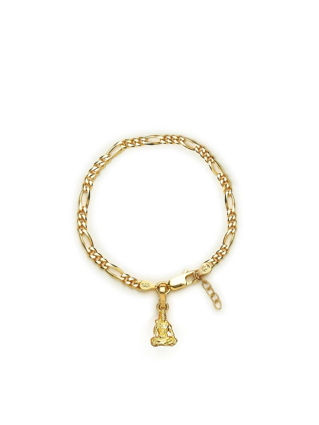 

AKSHAT SAPPHIRE Stainless Steel Gold-Plated Link Bracelet With God Shiva Pendant