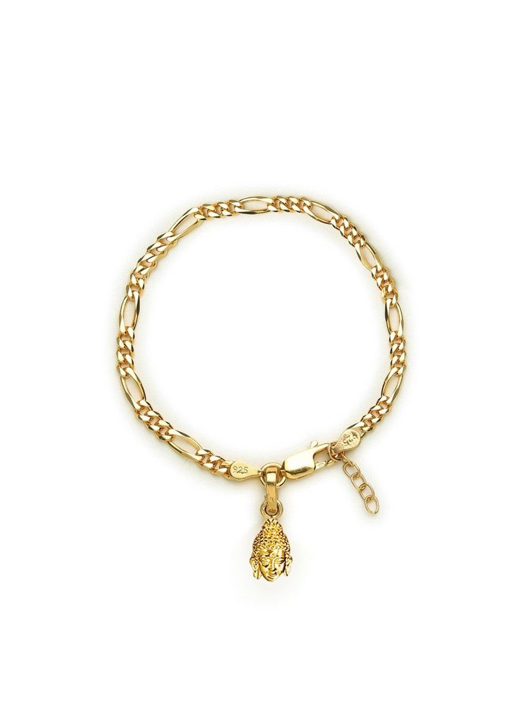 

AKSHAT SAPPHIRE Stainless Steel Gold-Plated Link Bracelet With Trishul Symbol Pendant