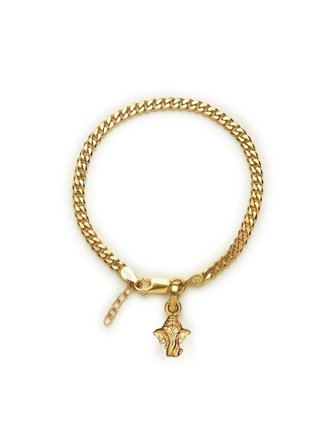 

AKSHAT SAPPHIRE 925 Sterling Silver Gold Plated Link Bracelet With Lord Ganesha Pendant