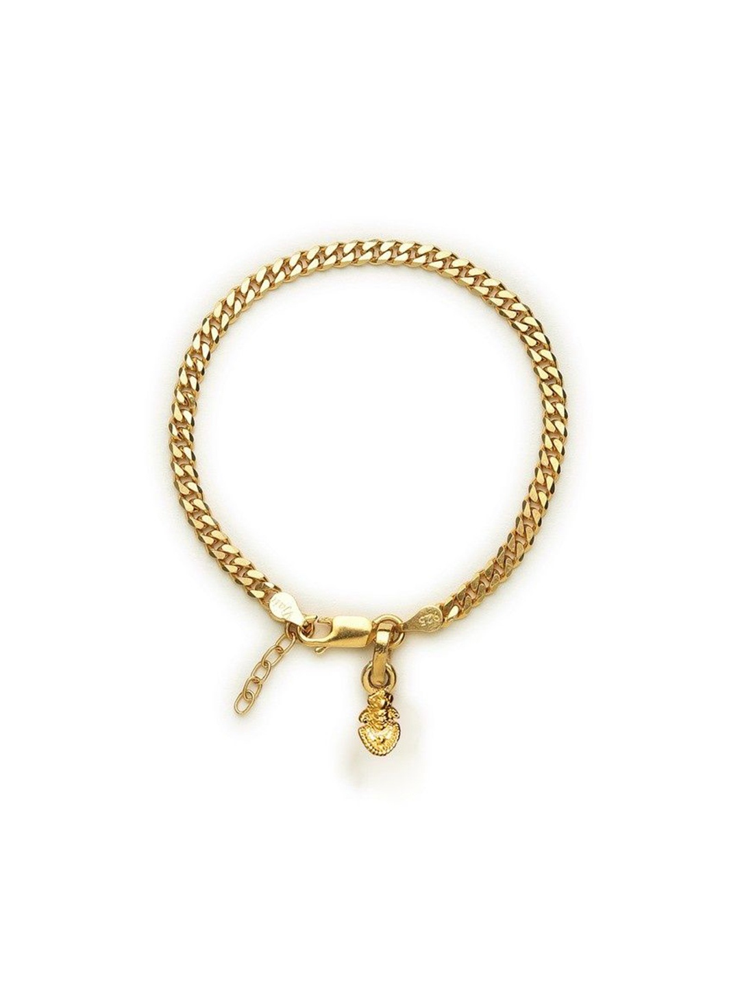 

AKSHAT SAPPHIRE Stainless Steel Gold-Plated Link Bracelet With God Khatu Shyam Pendant