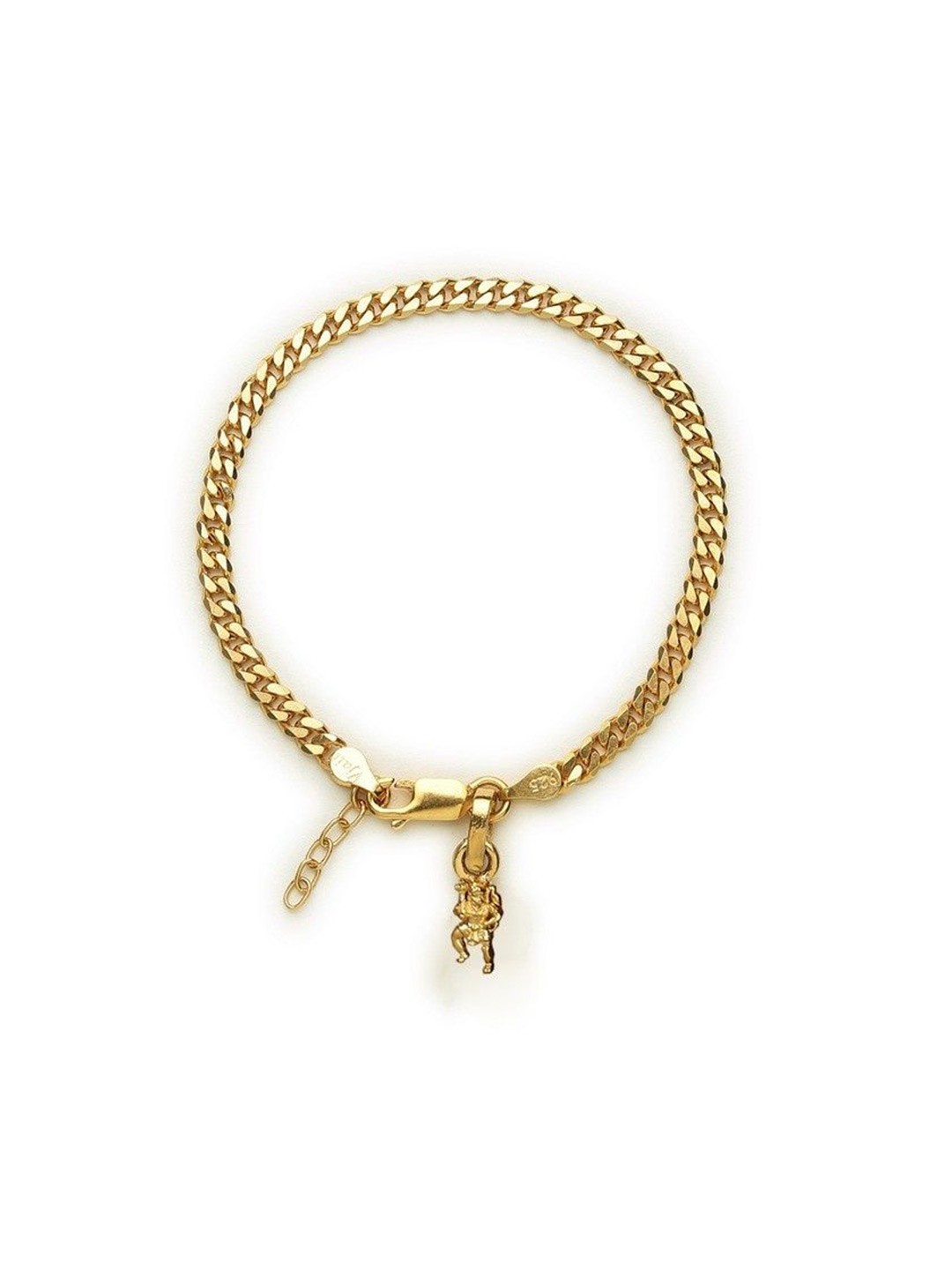 

AKSHAT SAPPHIRE 925 Sterling Silver Gold Plated Link Bracelet With Lord Hanuman Pendant