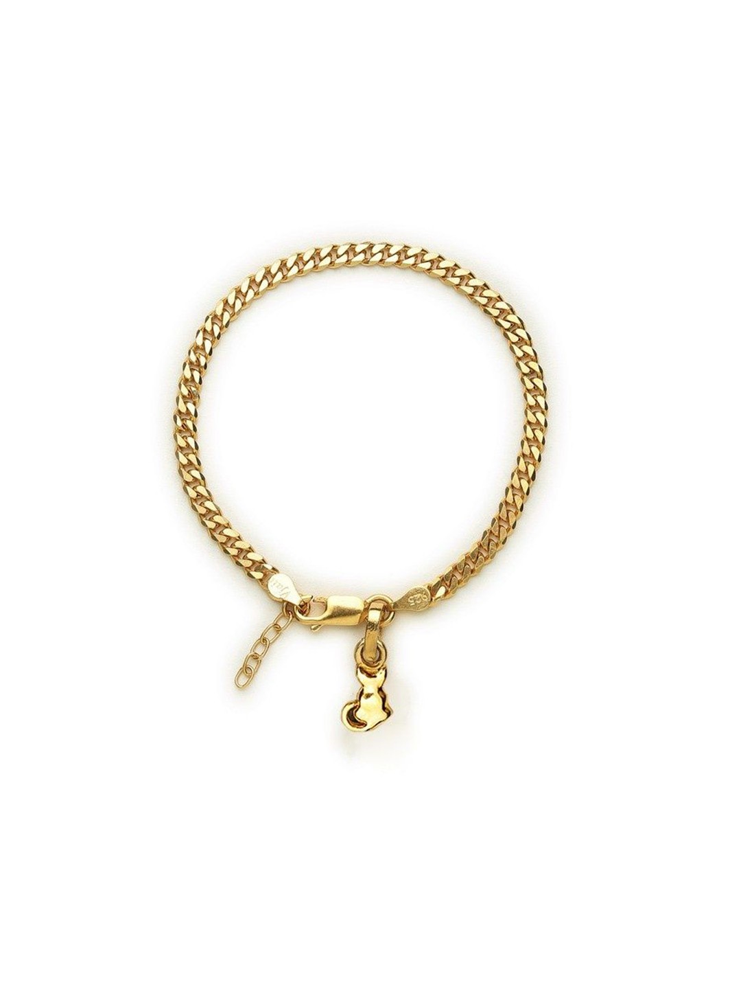 

AKSHAT SAPPHIRE 925 Sterling Silver Gold Plated Link Bracelet With Cat Pendant