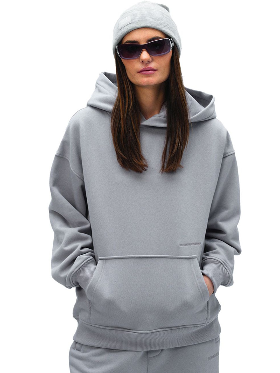 

Bonkers Corner Women Oversized Hoodie Sweatshirt, Grey
