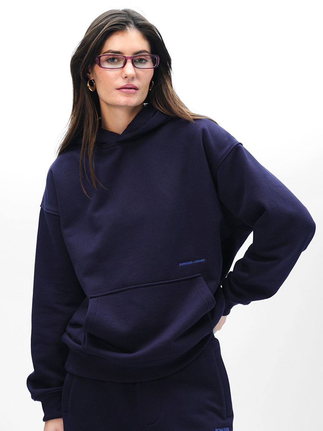 

Bonkers Corner Women Wear A Hug Oversized Hoodie, Navy blue