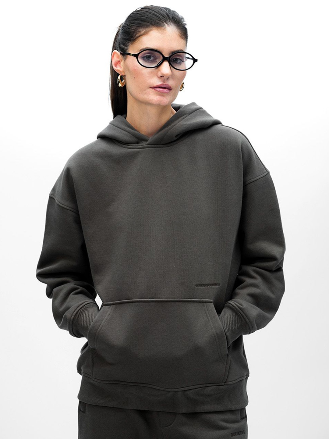 Bonkers Corner Women Taupe Wear A Hug Oversized Hoodie