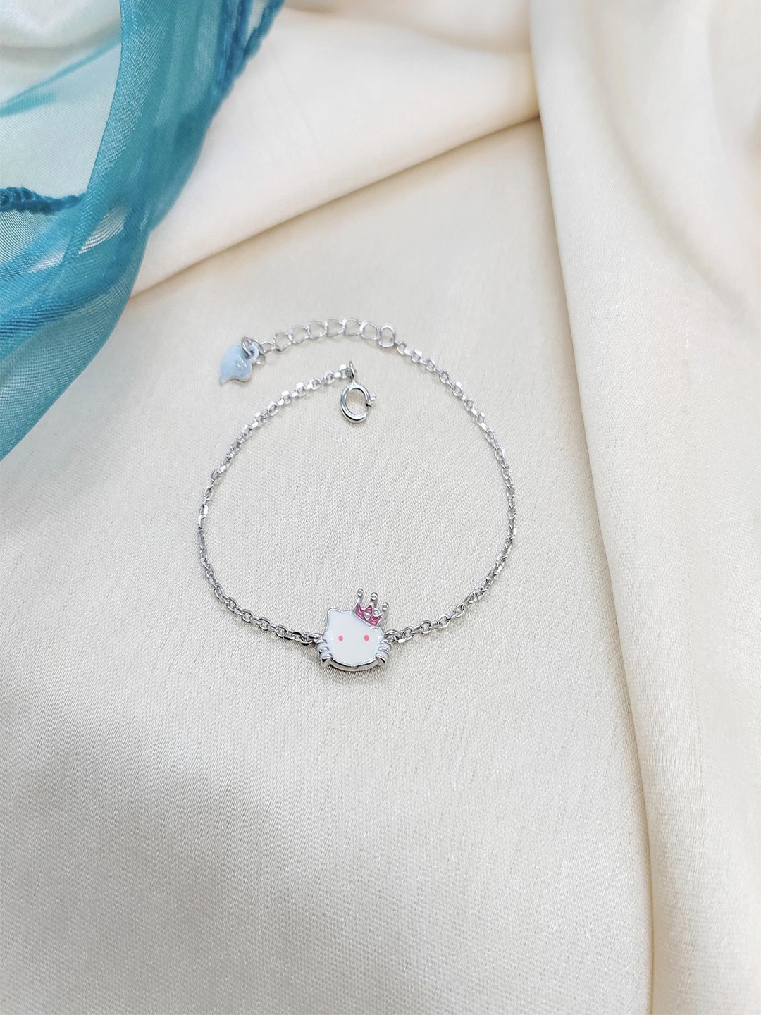 

AMONROO 925 Sterling Silver Rhodium-Plated Charm Bracelet