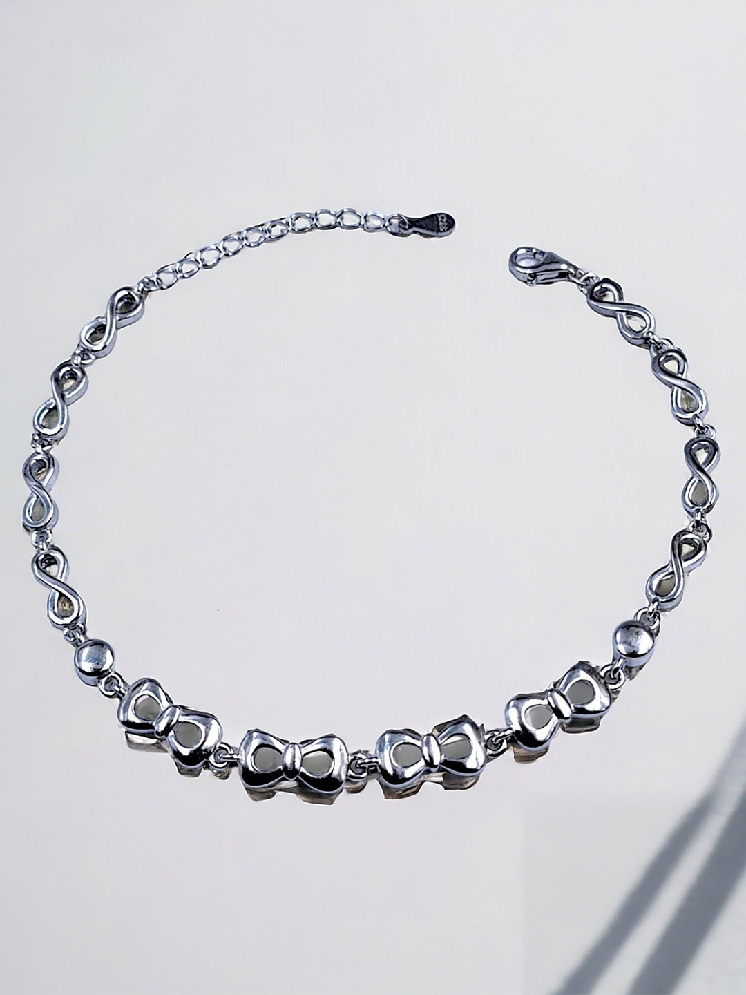 

AMONROO 925 Sterling Silver Rhodium-Plated Link Bracelet