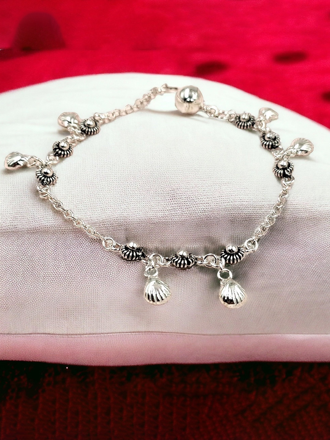 

AMONROO 925 Sterling Silver Rhodium-Plated Charm Bracelet