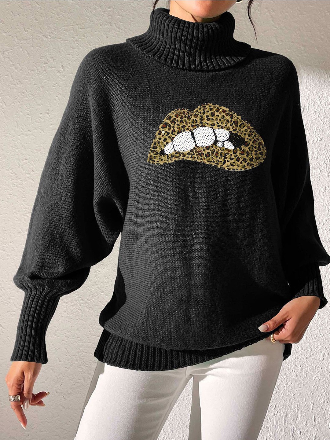 

StyleCast x Revolte Women Turtle Neck Pullover, Black