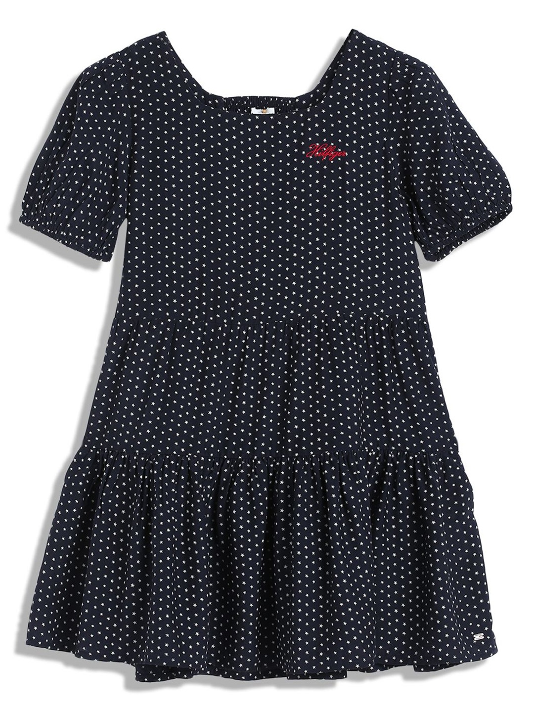 

Tommy Hilfiger Girls Polka Dot Printed Fit & Flare Dress, Blue