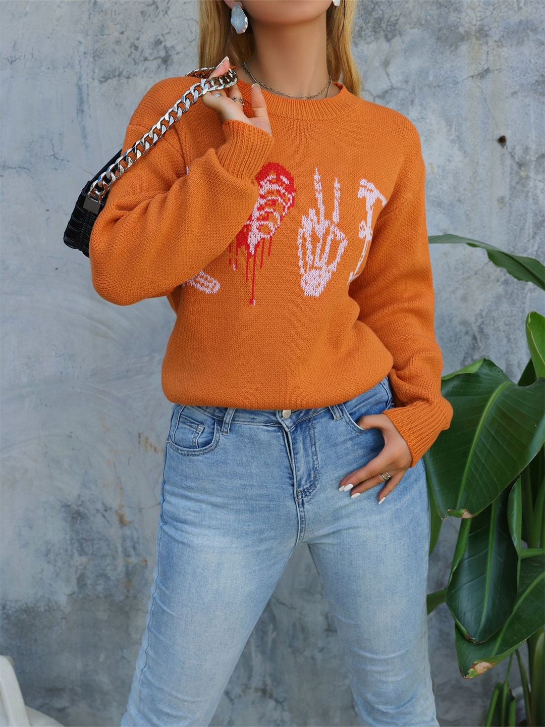 

StyleCast x Revolte Women Cable Knit Pullover Sweater, Orange