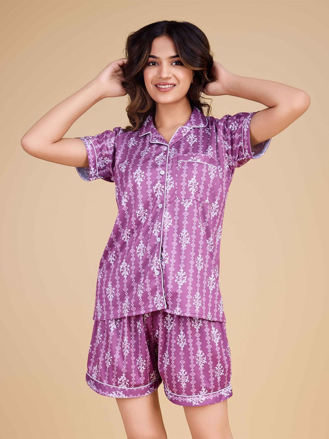 

choiceit Women Ethnic Motifs Printed Shirt Style Top, Pink