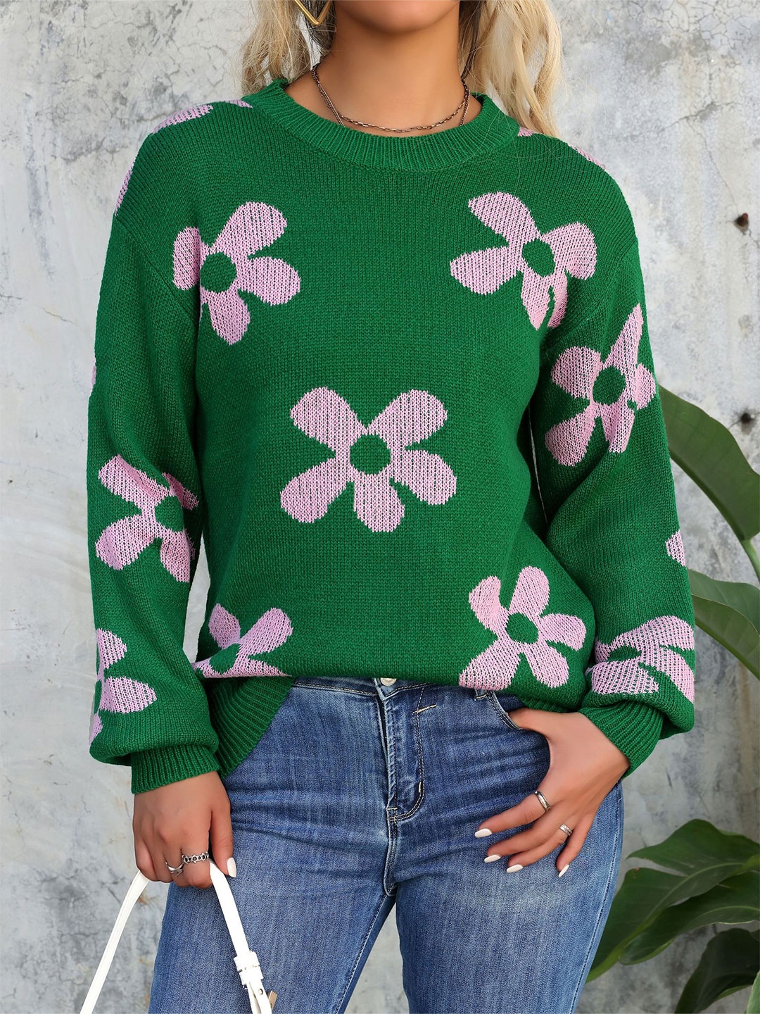 

StyleCast x Revolte Women Floral Pullover, Green