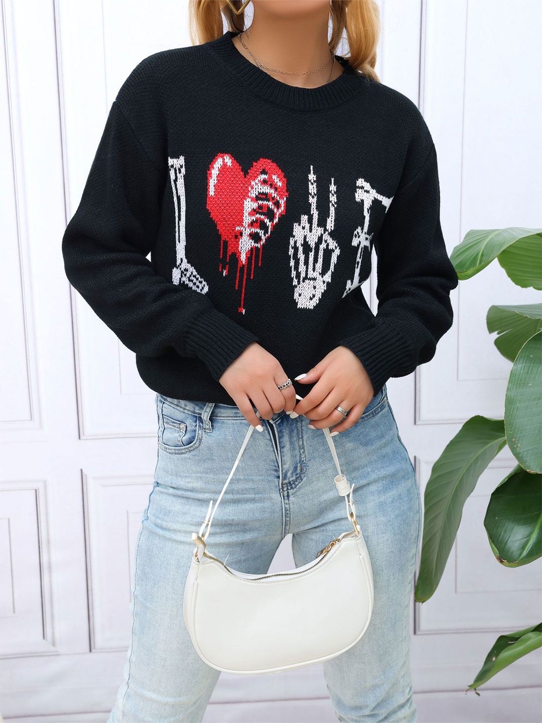 

StyleCast x Revolte Women Cable Knit Pullover, Black