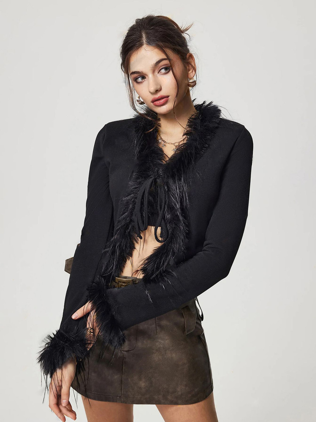 

StyleCast x Revolte Women Shawl Collar Front-Open, Black
