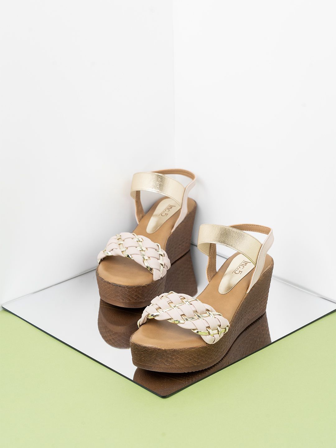 

Inc 5 Women Ethnic - Embellished Party Wedge Sandals, Beige