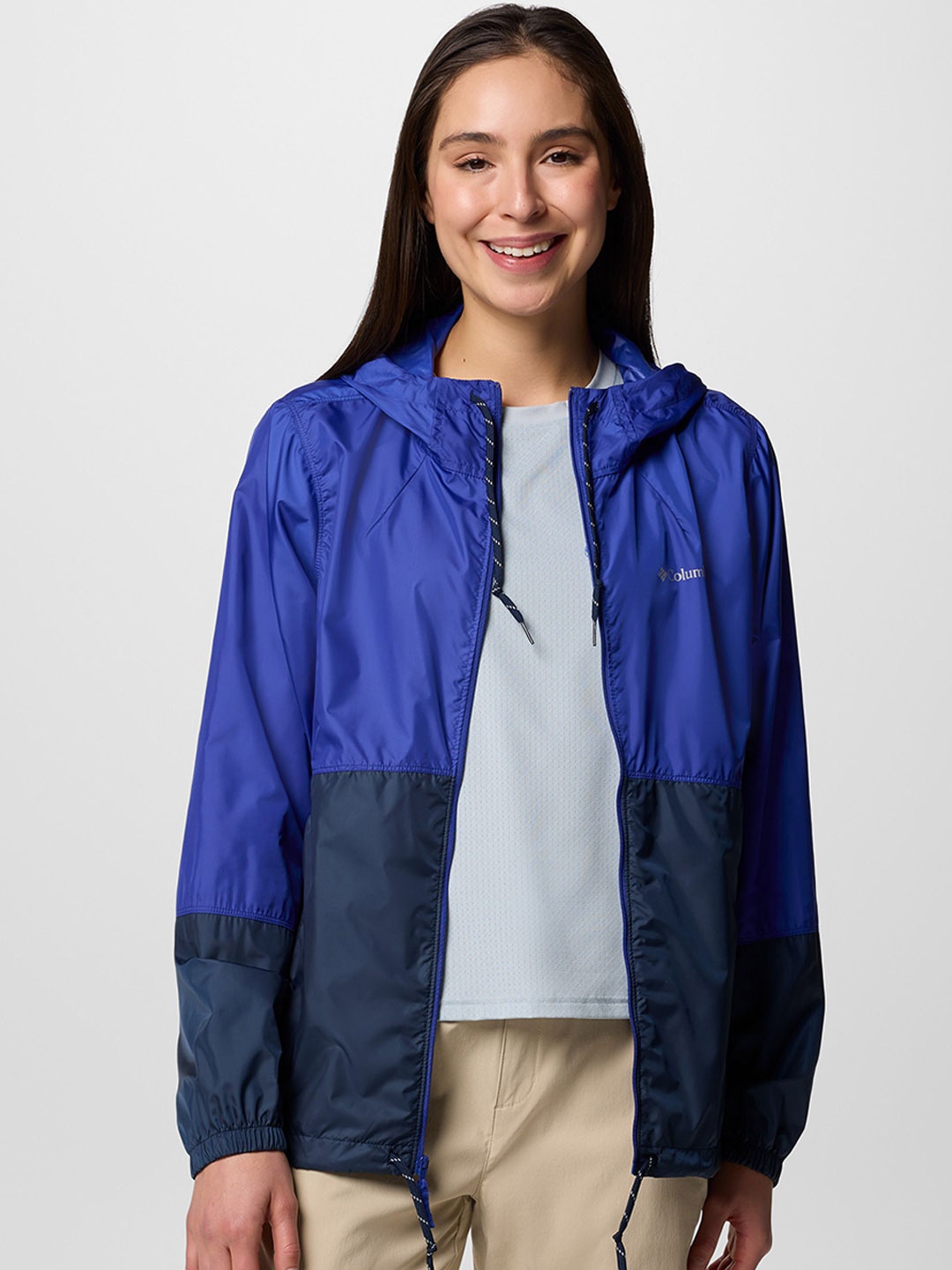 

Columbia Colourblocked Windcheater Bomber Jacket, Navy blue