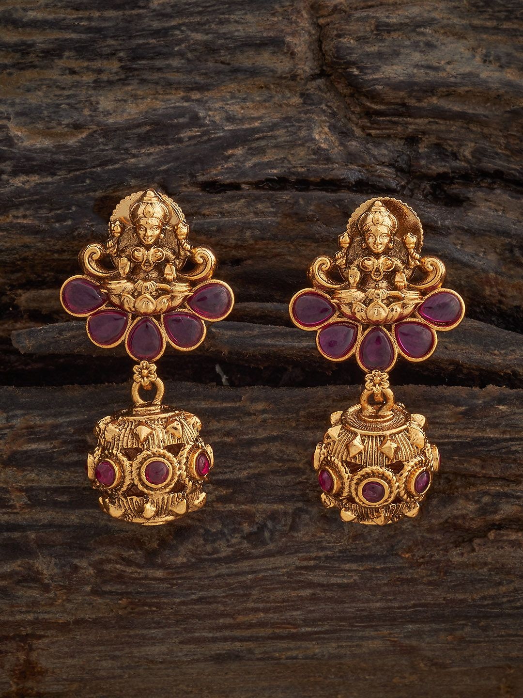 

Kushal's Fashion Jewellery Gold-Plated Contemporary Antique Drop Earrings