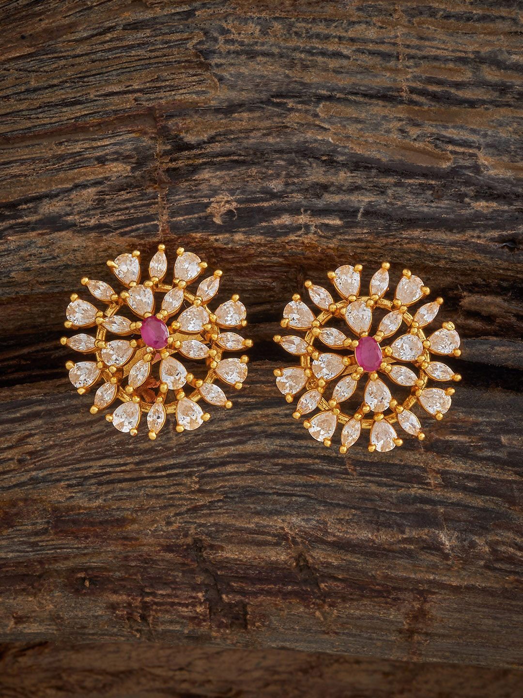 

Kushal's Fashion Jewellery 92.5 Sterling Silver Gold-Plated Contemporary Studs