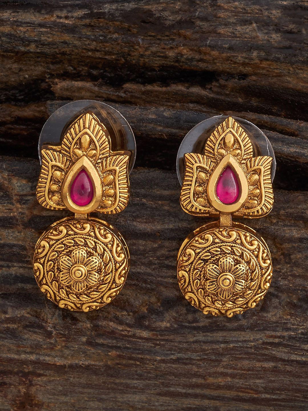 

Kushal's Fashion Jewellery Gold-Plated Contemporary Drop Earrings