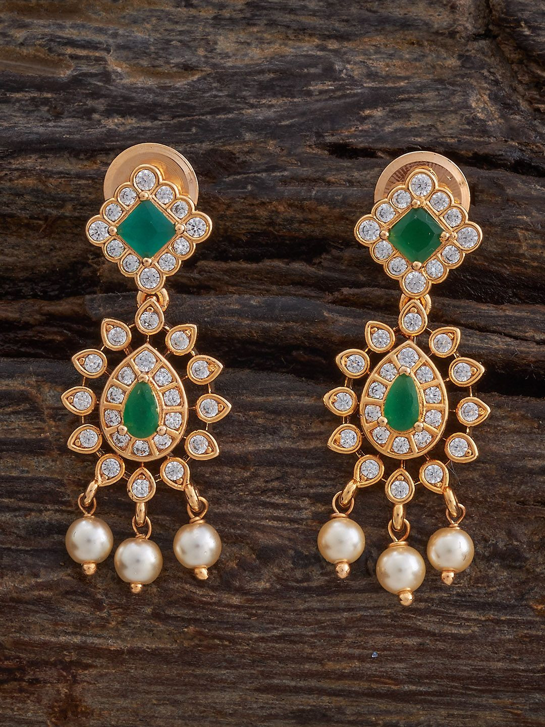 

Kushal's Fashion Jewellery Gold-Plated Contemporary Drop Earrings