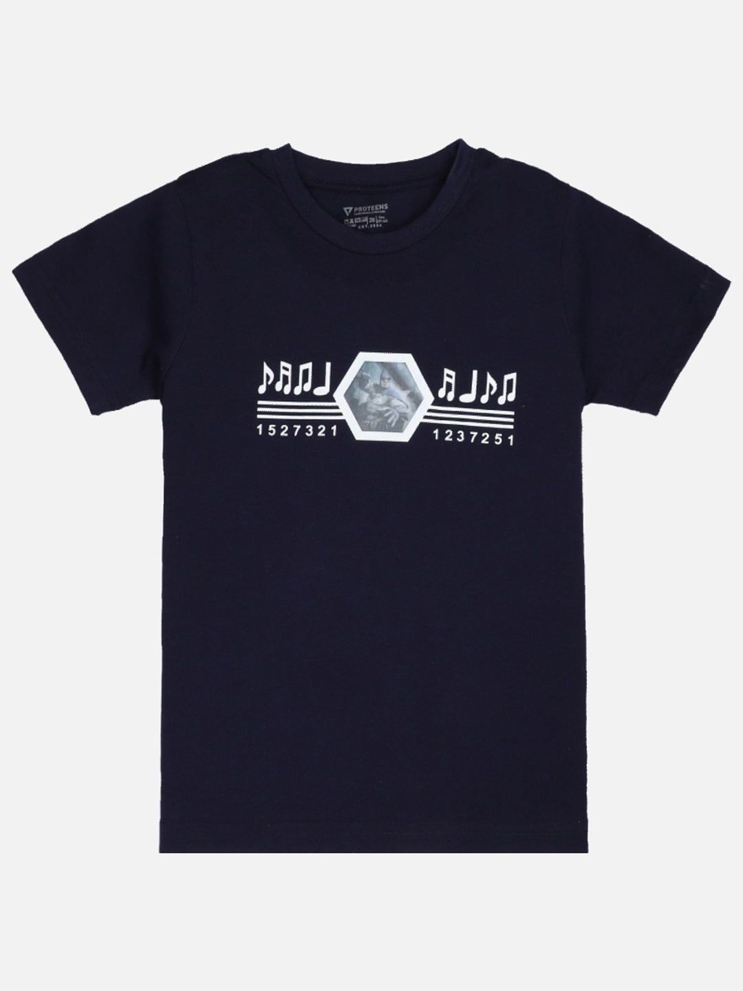 Bodycare Boys Typography Printed Round Neck Cotton T-shirt, Navy blue