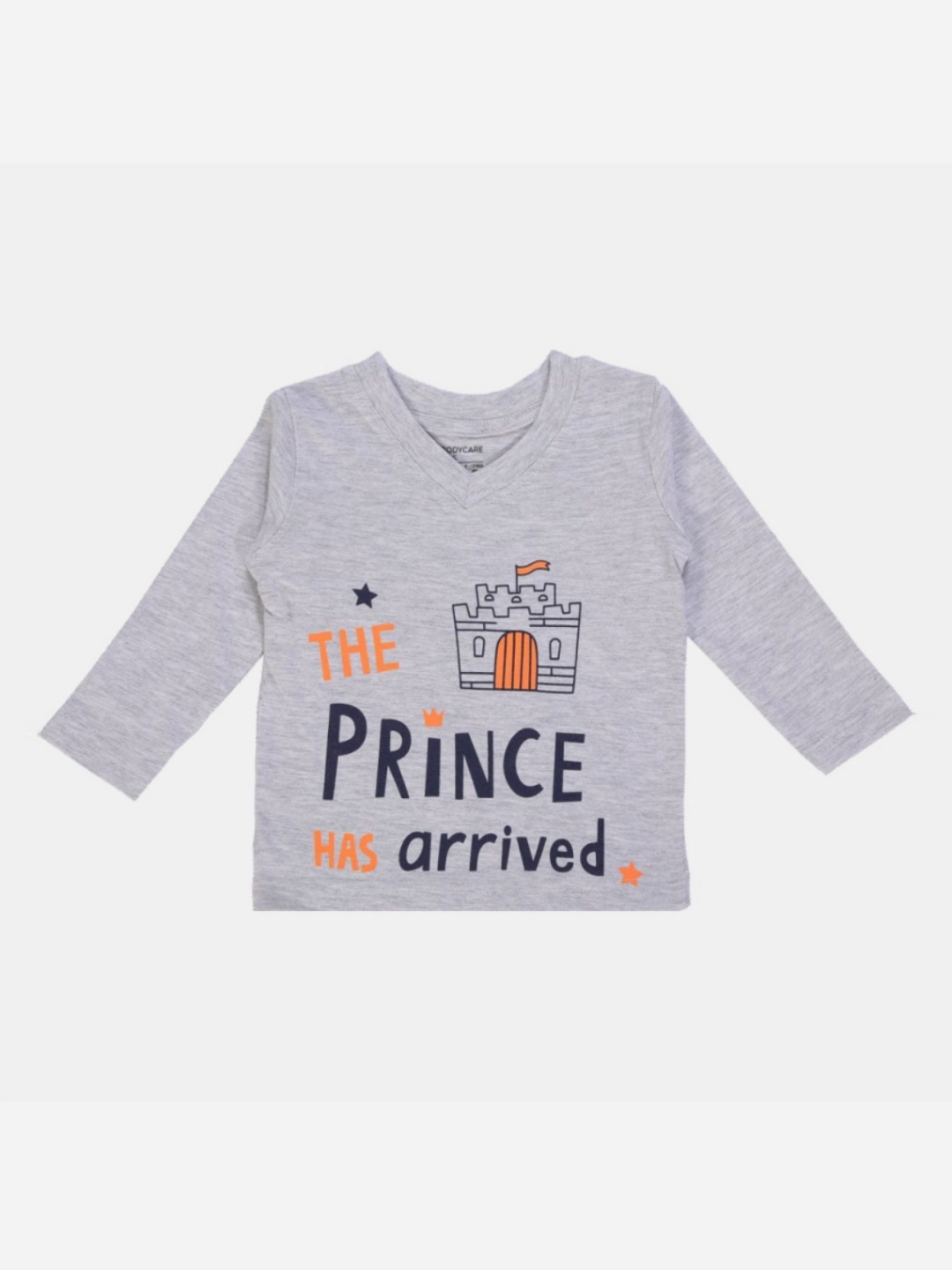 

Bodycare Boys Typography Printed V-Neck Cotton T-shirt, Grey